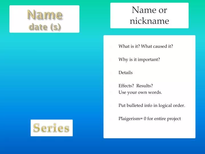 PPT - Name date (s) PowerPoint Presentation, free download - ID:6502652