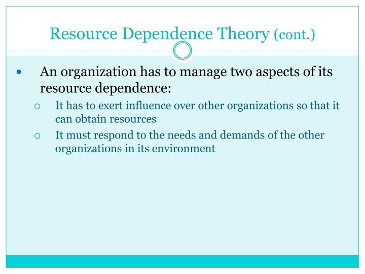 resource dependence theory
