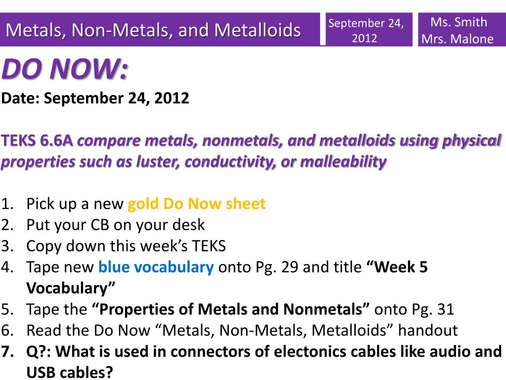ppt metals non metals and metalloids powerpoint presentation