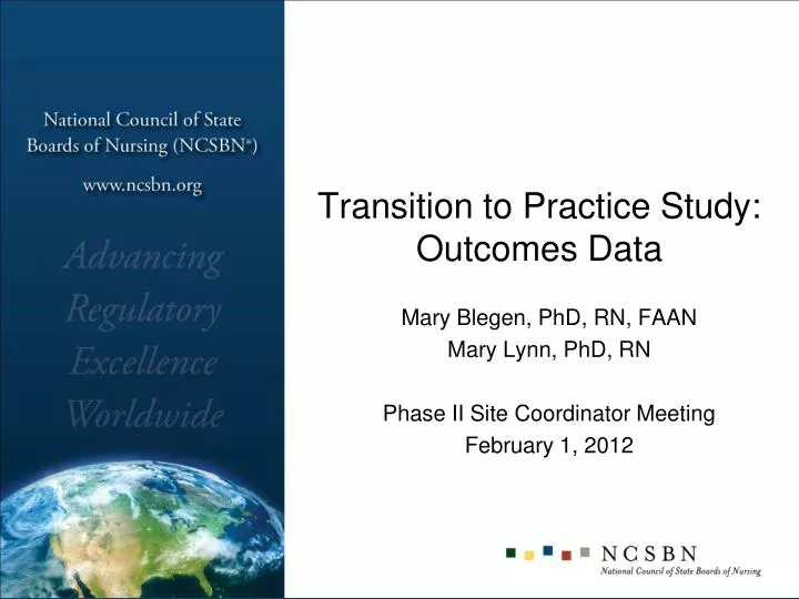 PPT Transition to Practice Study Data PowerPoint