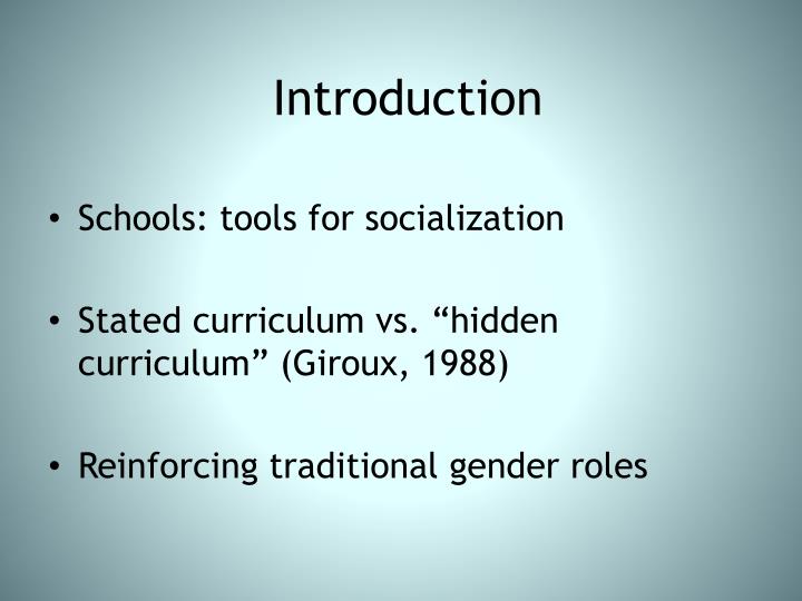 gender roles intro From pre-school level onwards, many schools use teaching methods that counteract traditional gender patterns and gender roles the aim is to. gender roles intro From pre-school level onwards, many schools use teaching methods that counteract traditional gender patterns and gender roles the aim is to.