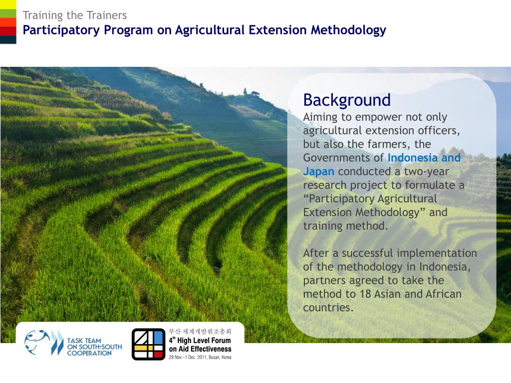 PPT - Training the Trainers Participatory Program on Agricultural ...