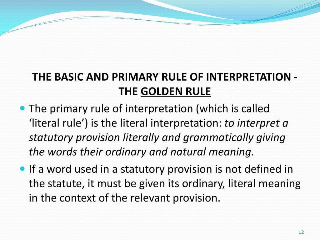 PPT Essential Rules of Interpretation of Statutes for company