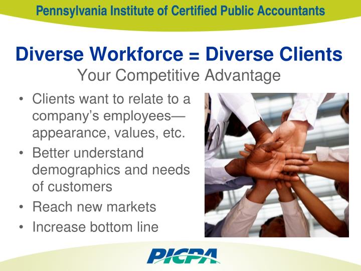 workforce diversity and competitive advantage commerce essay One of the most important advantages is workforce diversity because “a well performing team will create additional value to a company by combining individuals . workforce diversity and competitive advantage commerce essay One of the most important advantages is workforce diversity because “a well performing team will create additional value to a company by combining individuals .