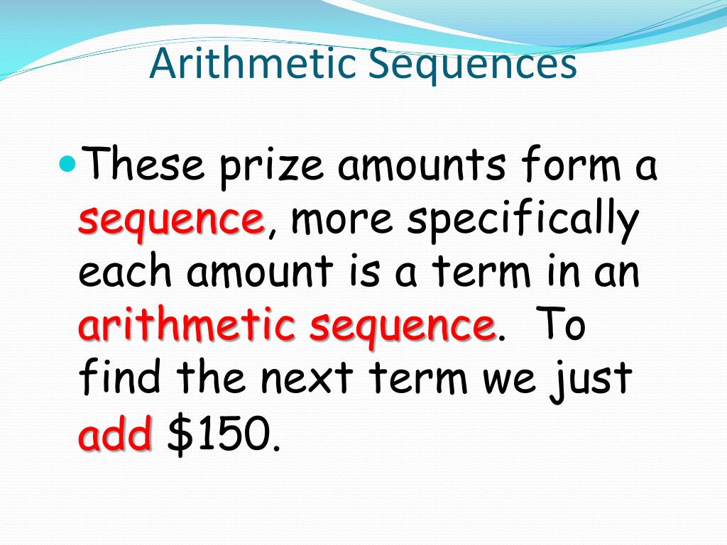 arithmetic sequence meaning in math