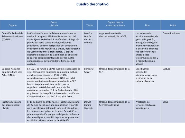 PPT Cuadro descriptivo PowerPoint Presentation ID6511571