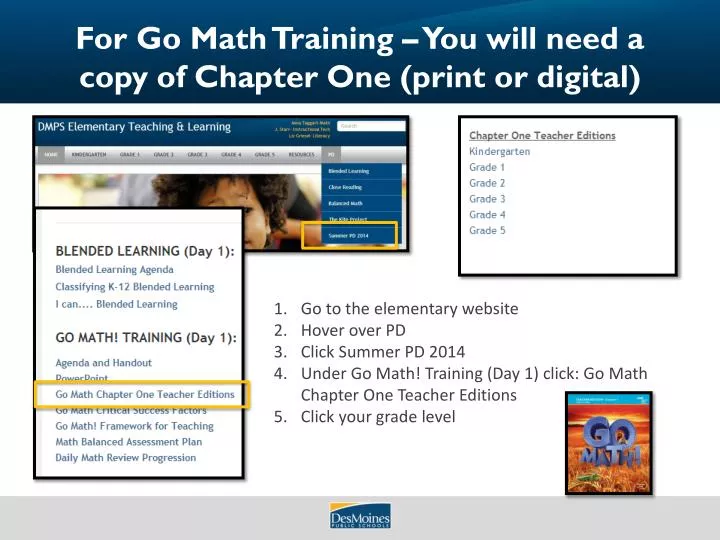 for go math training you will need a copy of chapter one print or digital n.