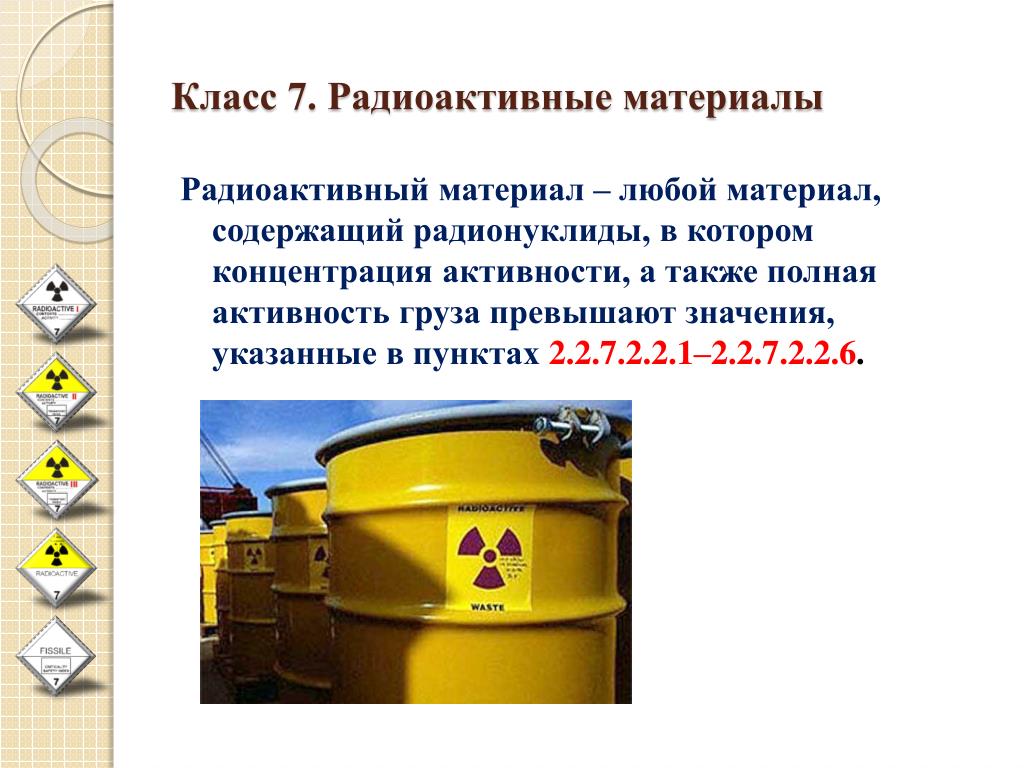 Типы радиоактивных веществ. Радиоактивные материалы. Классификация радиоактивных материалов. Радиоактивные отходы класс 7. Радиационные материалы.