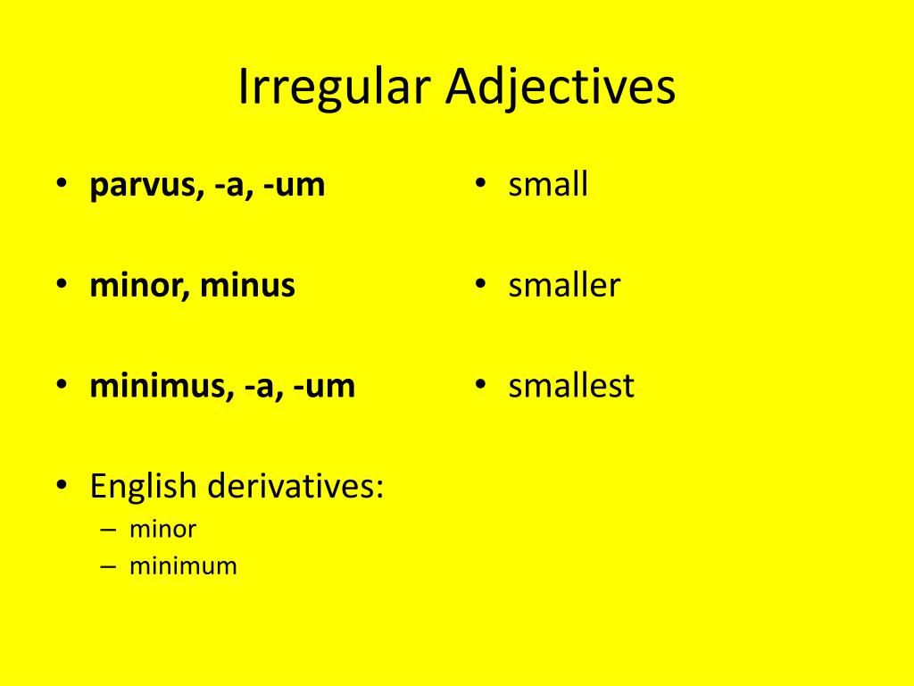 Adjective ppt. Tick Irregular adjectives:. Comparing in POWERPOINT. Irregular adjectives