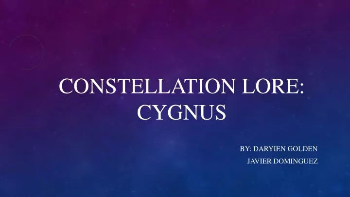 constellation lore cygnus n.