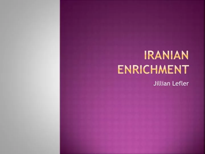 iranian enrichment n.