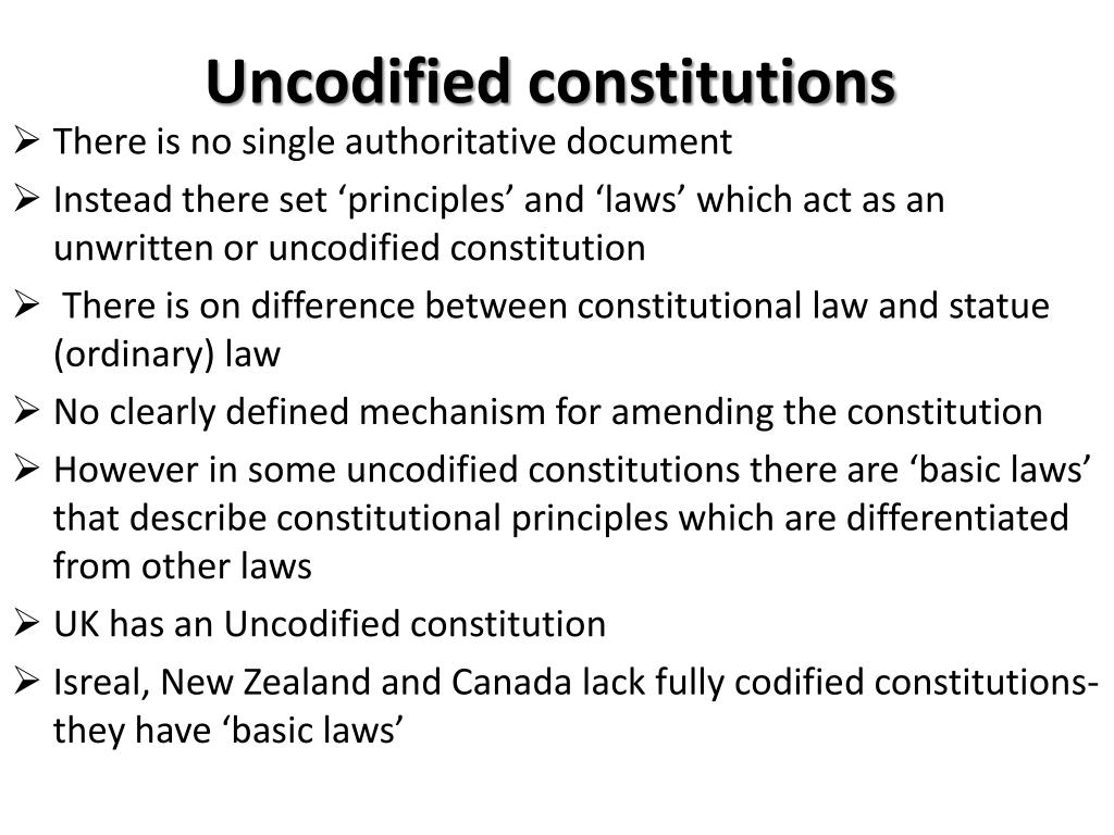 codified or uncodified constitution uk essay