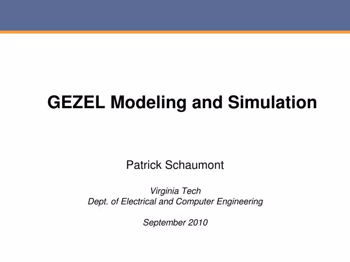 gezel modeling and simulation n.