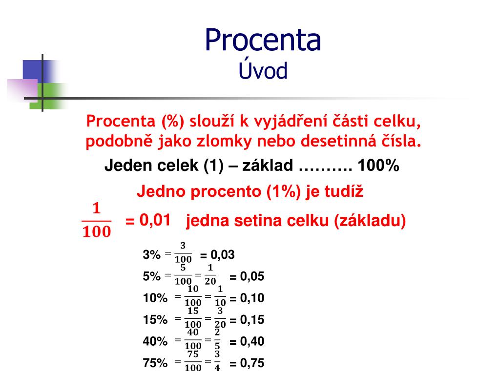 PPT - Procenta Výpočet počtu procent PowerPoint Presentation, free