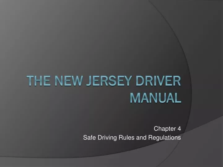 PPT The New Jersey Driver Manual PowerPoint Presentation, free