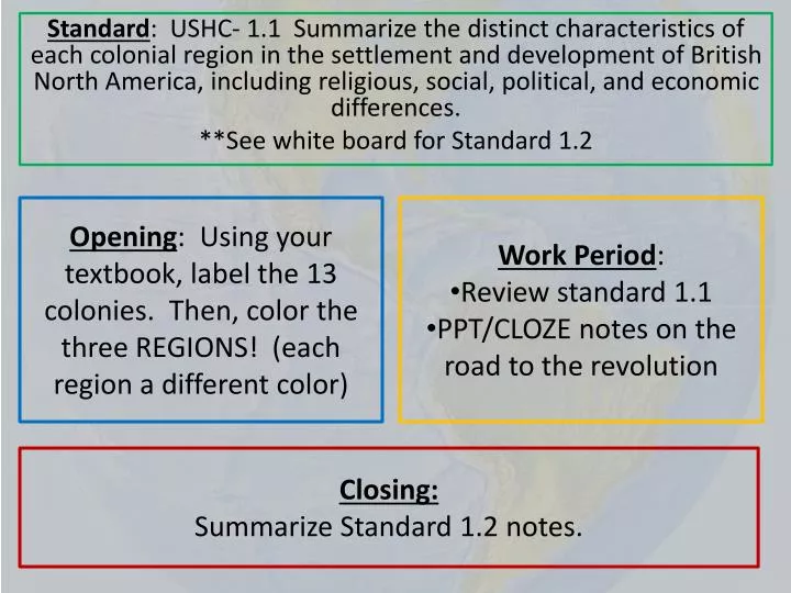 PPT Closing Summarize Standard 1 2 Notes PowerPoint