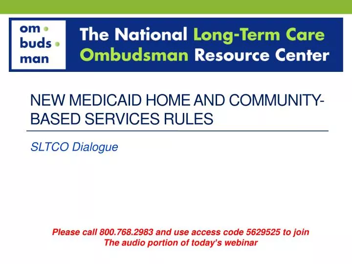 PPT New Medicaid Home and CommunityBased Services Rules PowerPoint