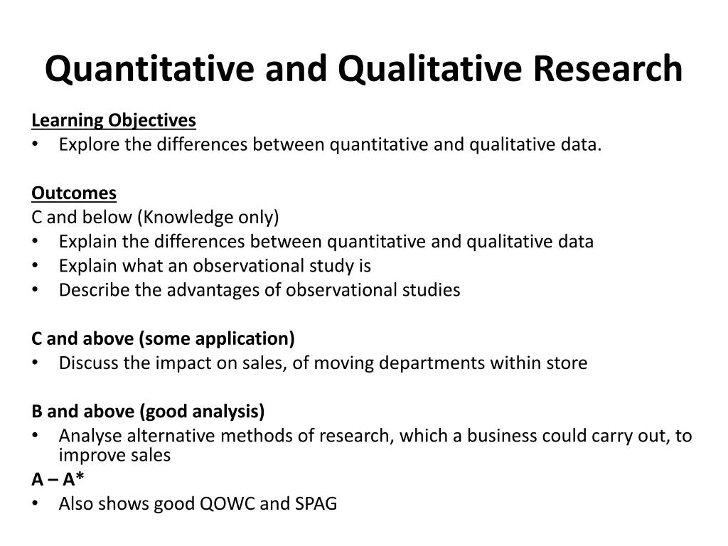 qualitative and quantitative research ppt presentation