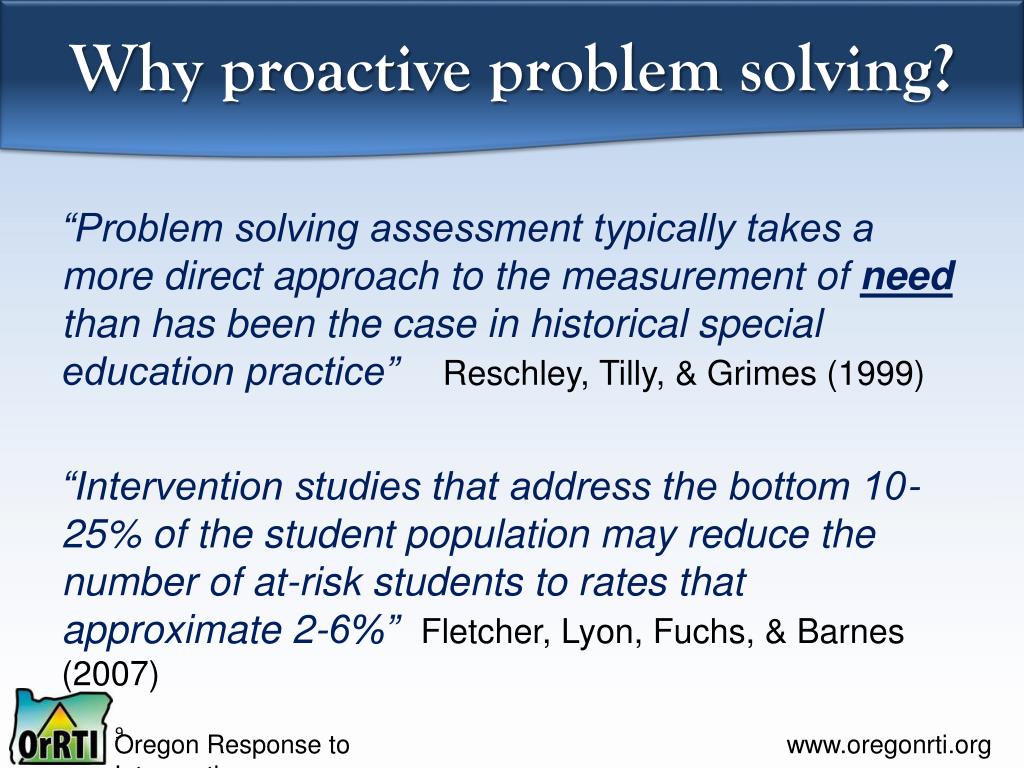 proactive problem solving examples