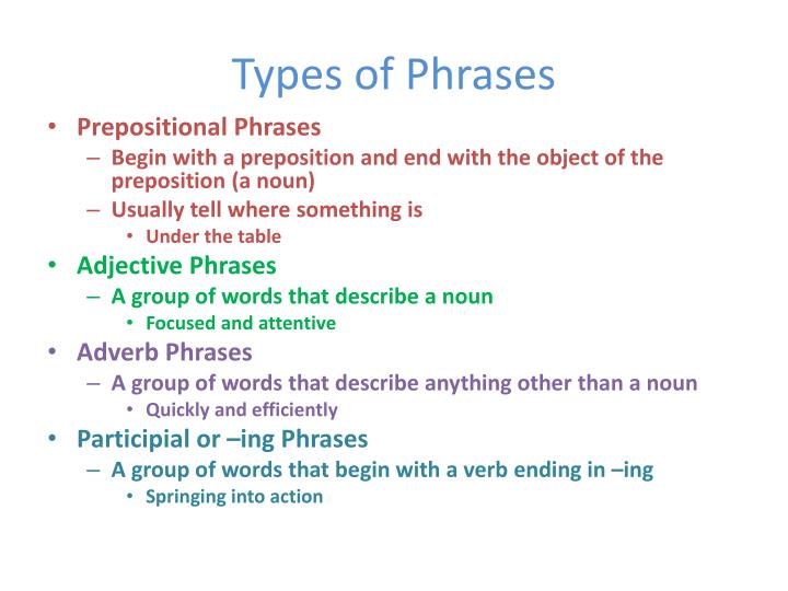 PPT - Phrases & Clauses PowerPoint Presentation - ID:6516001