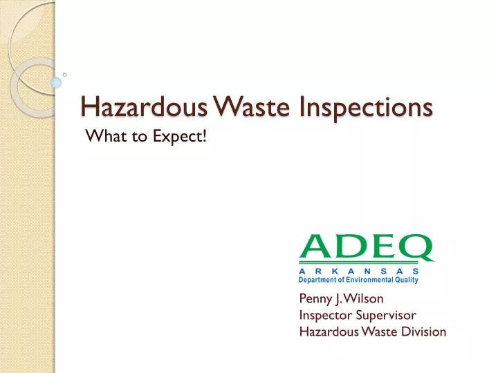 PPT Hazardous Waste Inspections PowerPoint Presentation, free