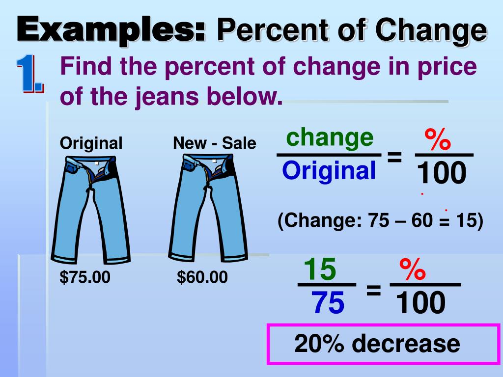 percent of change homework 5