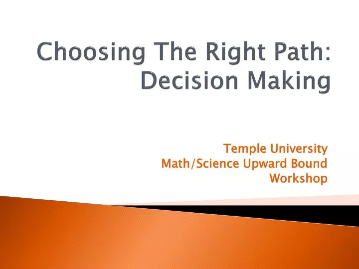 choosing the right path decision making n.