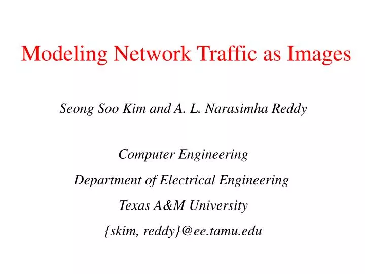 modeling network traffic as images n.