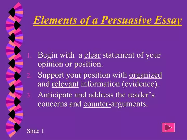 components of an persuasive essay