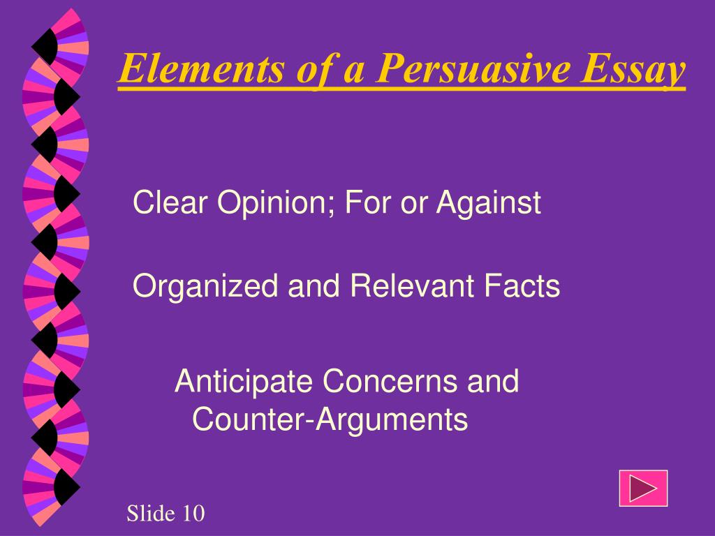 parts of a persuasive essay ppt