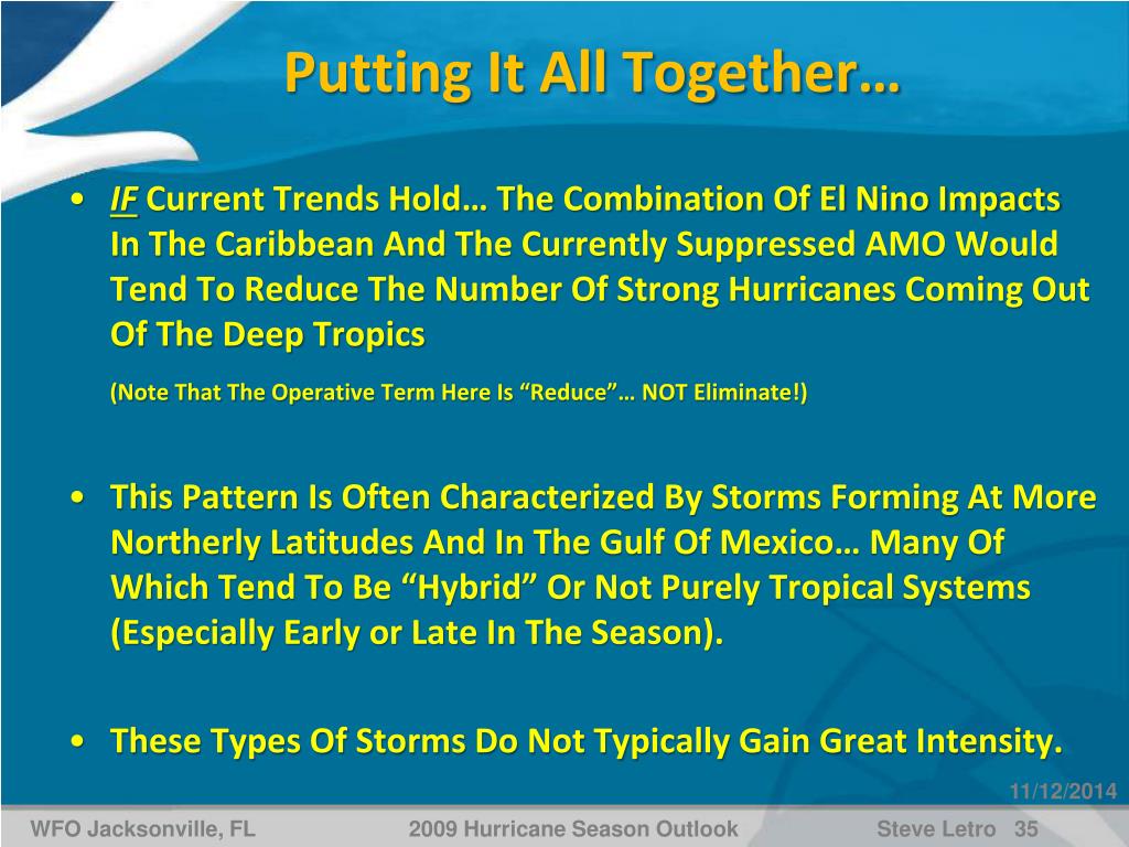 PPT - 2009 Hurricane Season Outlook: What We Do…And Don’t… Know