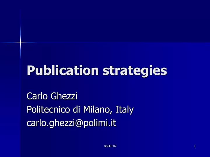publication strategies n.