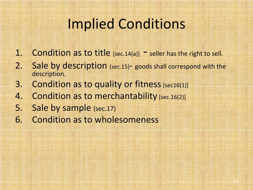 implied conditions