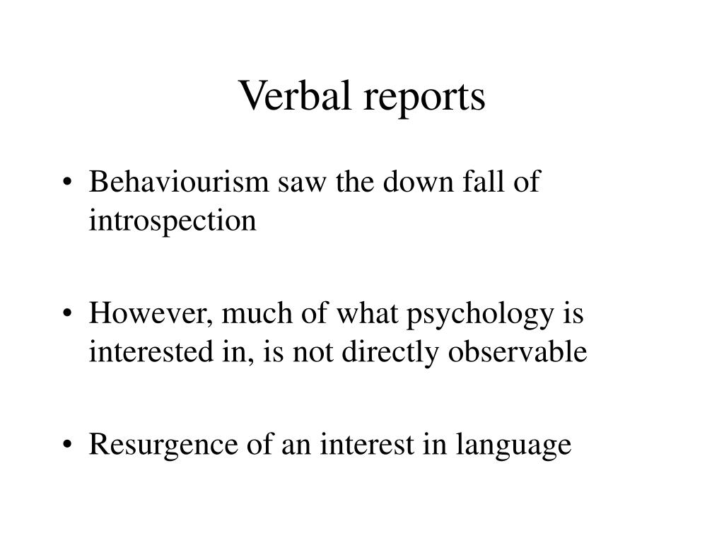 verbal research report ppt
