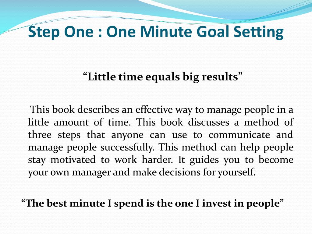 PPT - THE ONE MINUTE MANAGER PowerPoint Presentation, free download