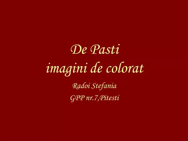 Ppt De Pasti Imagini De Colorat Powerpoint Presentation Free