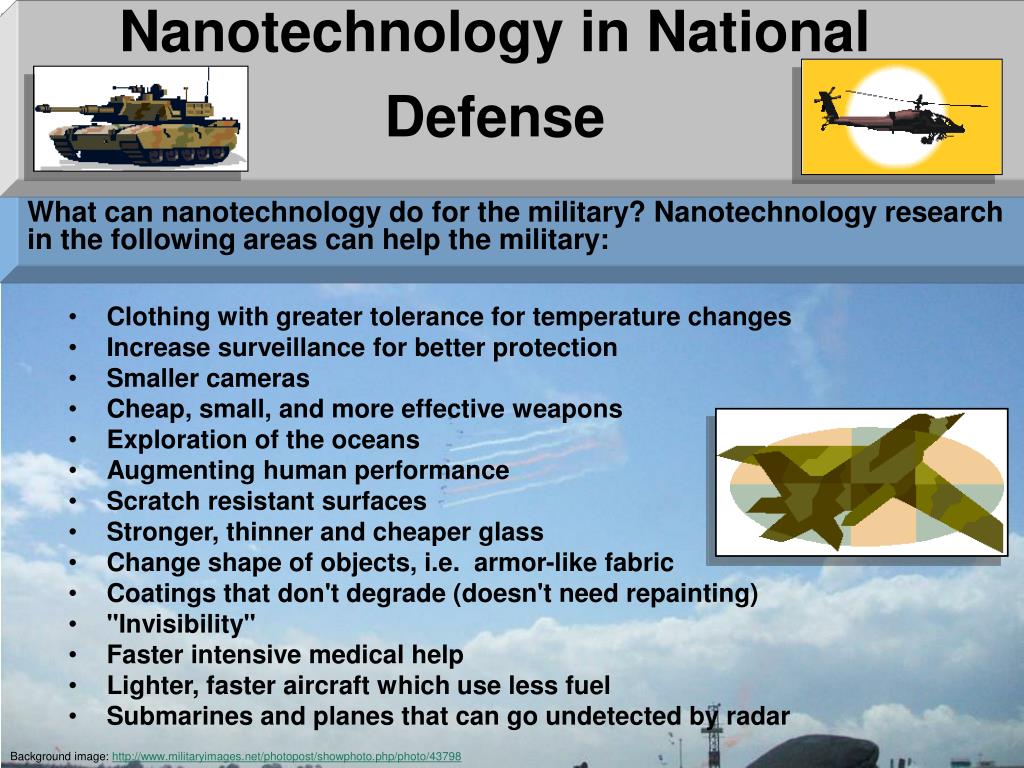 Nanotechnology and the Military – Sustainable Nano