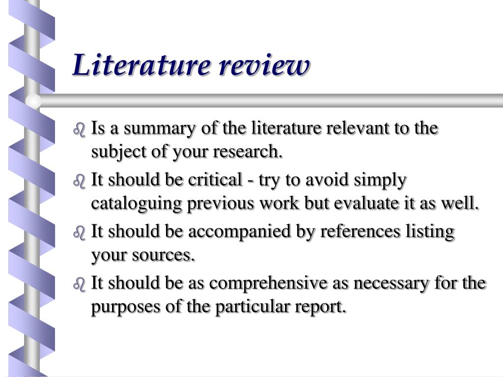 literature review reading and writing ppt