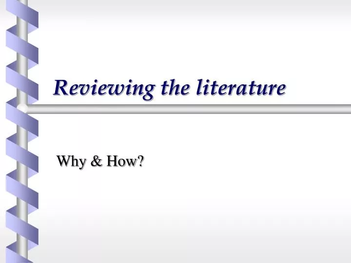 literature review necessity
