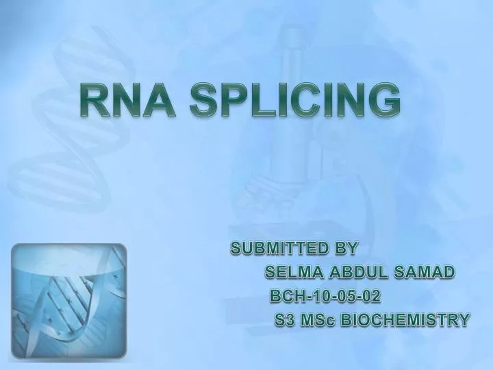 PPT - RNA SPLICING PowerPoint Presentation, Free Download - ID:6522148