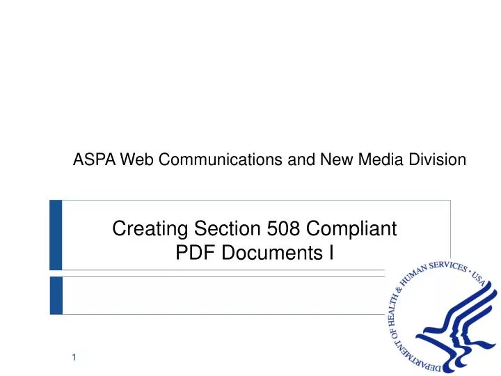 PPT - Creating Section 508 Compliant PDF Documents I PowerPoint ...