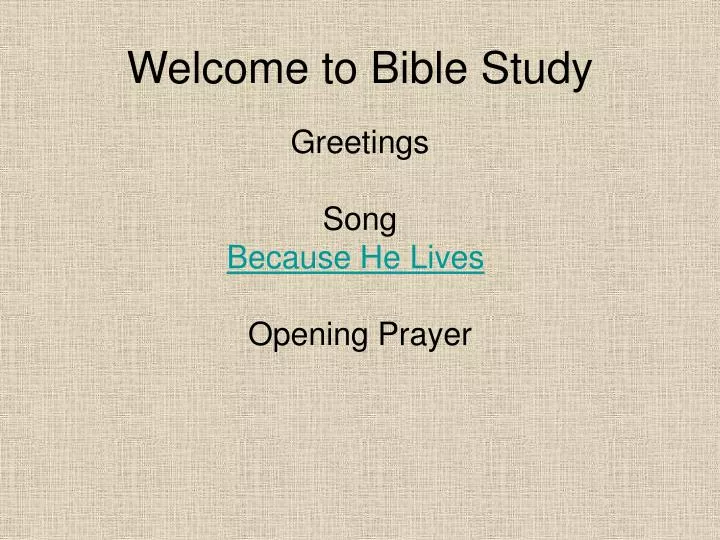 Ppt Welcome To Bible Study Powerpoint Presentation Free Download