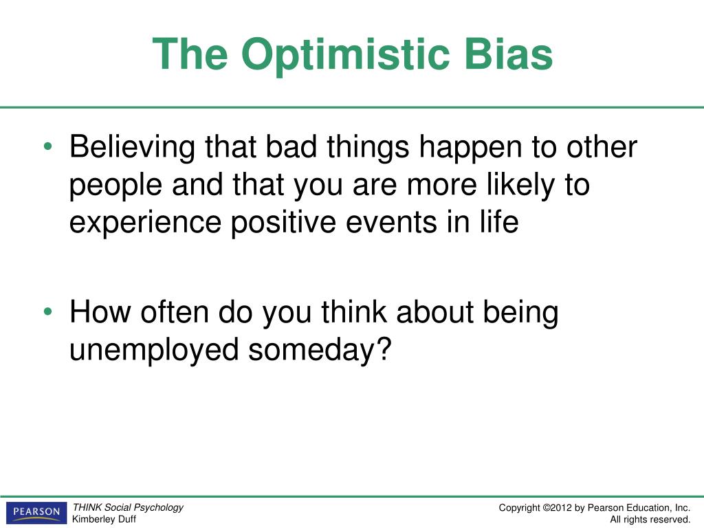 optimism bias examples optimism bias examples