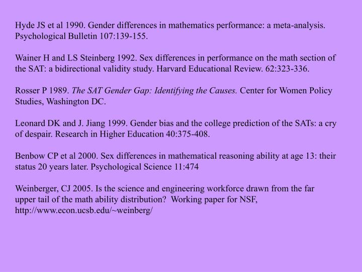 gender differences in mathematics performance This study investigates gender differences in performance on the mathematics component on the standard 3 national assessment in trinidad and tobago. gender differences in mathematics performance This study investigates gender differences in performance on the mathematics component on the standard 3 national assessment in trinidad and tobago.