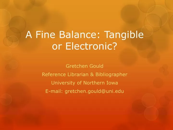 a fine balance tangible or electronic n.