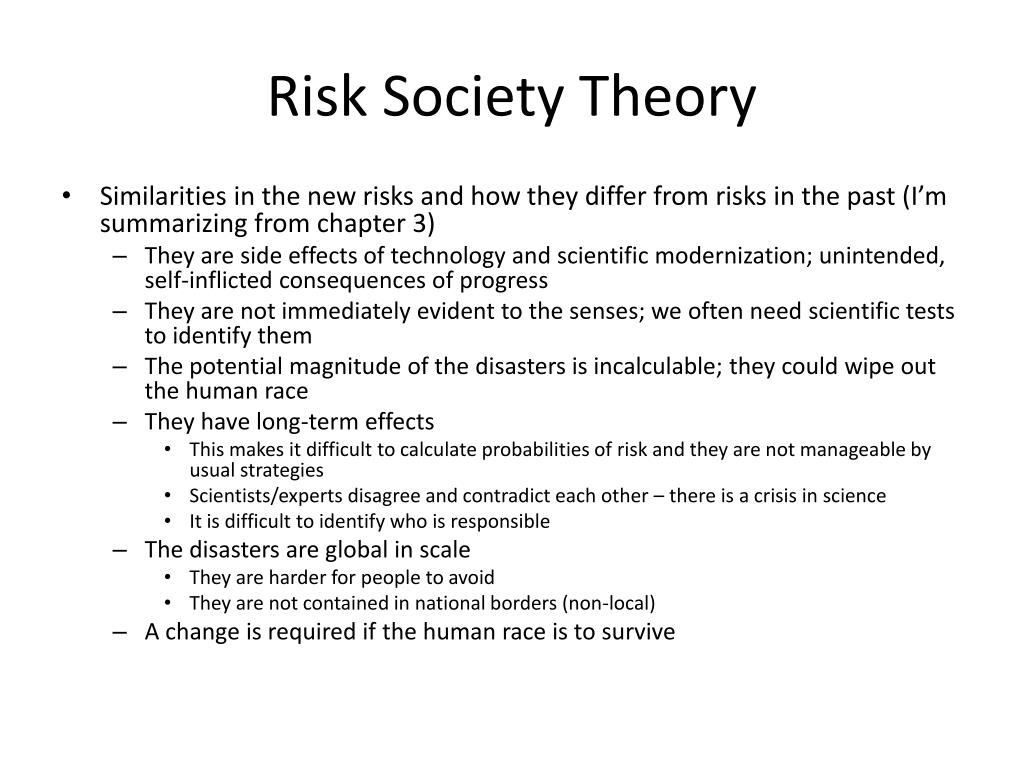 the risk society thesis