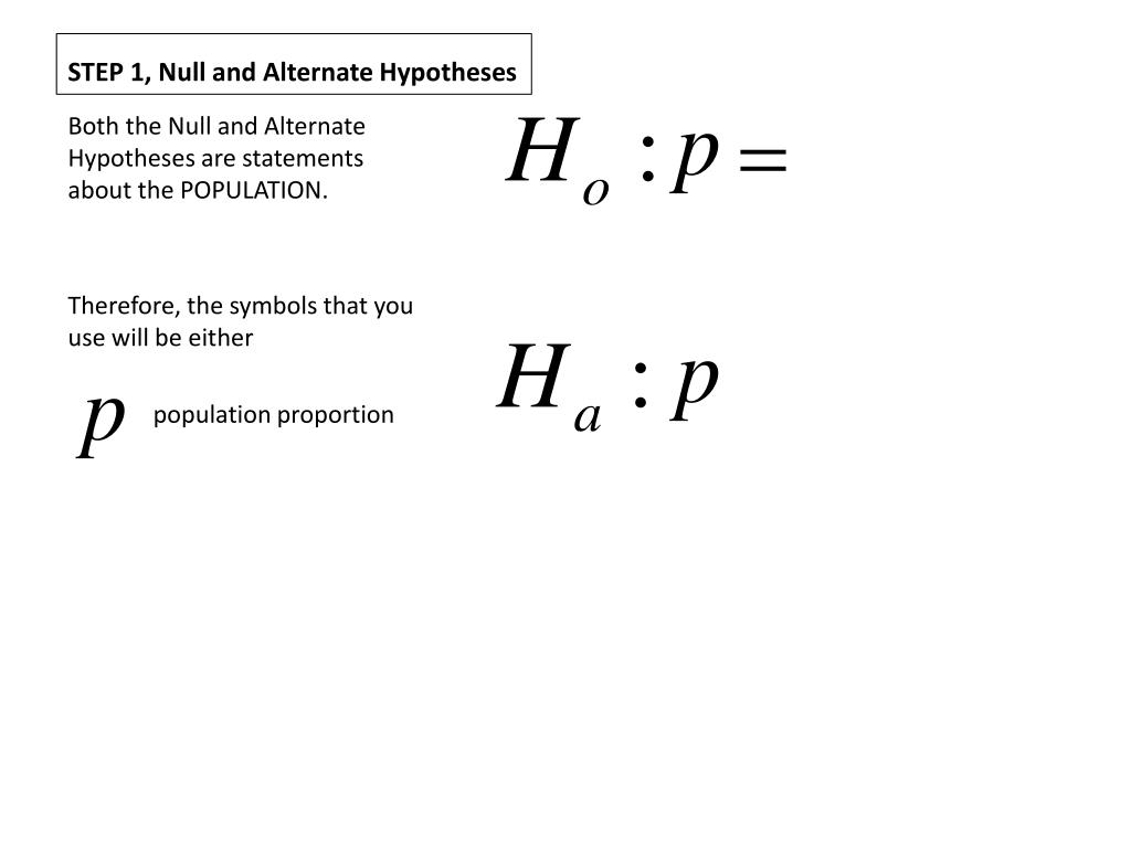 null hypothesis and alternative hypothesis symbol