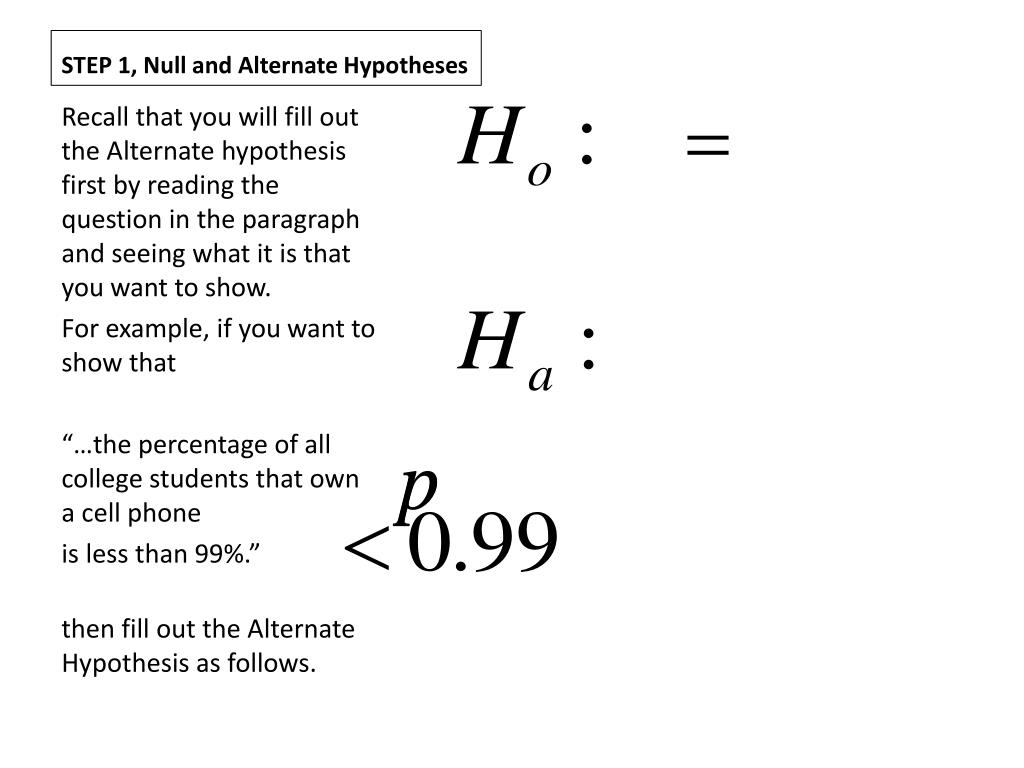 null hypothesis notation
