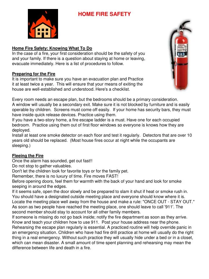 PPT HOME FIRE SAFETY PowerPoint Presentation, free download ID6525419