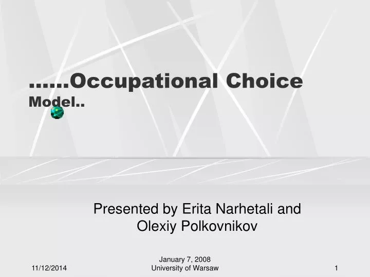 PPTOccupational Choice Model.. PowerPoint Presentation, free